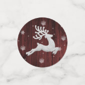 Red Rustic Weihnachts-Rentiertisch Confetti Konfetti (Klein Vorderseite)