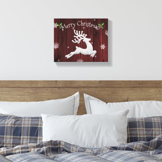 Red Rustic Weihnachtsmann Canvas Print Leinwanddruck (Insitu (Schlafzimmer))