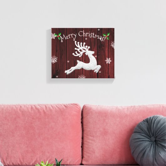 Red Rustic Weihnachtsmann Canvas Print Leinwanddruck (Insitu (Wohnzimmer))