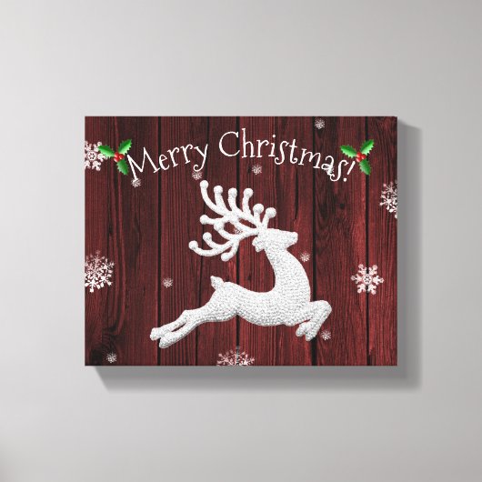 Red Rustic Weihnachtsmann Canvas Print Leinwanddruck (Vorderseite)