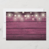Red Rustic Wood String Lights Graduation Party Einladung (Rückseite)