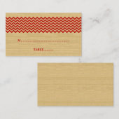 Red Rustic Zickzack Wedding Platzkarte (Vorne/Hinten)