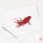 Red Ryukin Goldfish Ovaler Aufkleber (Umschlag)