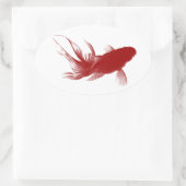 Red Ryukin Goldfish Ovaler Aufkleber (Tasche)