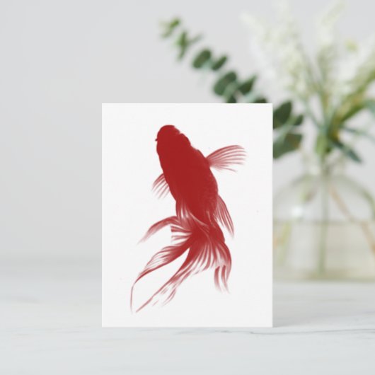 Red Ryukin Goldfish Postkarte (Stehend Vorderseite)