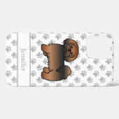 Red Sable Lhasa Apso Cartoon Dog & Name Case-Mate iPhone Hülle (Rückseite (Horizontal))