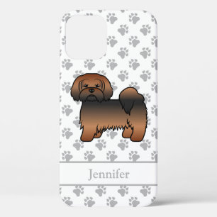 Red Sable Lhasa Apso Cartoon Dog & Name Case-Mate iPhone Hülle