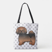 Red Sable Lhasa Apso Cartoon Dog & Paws Tasche (Rückseite)