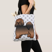 Red Sable Lhasa Apso Cartoon Dog & Paws Tasche (Von Nahem)