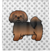 Red Sable Lhasa Apso Niedlich Cartoon Dog Duschvorhang (Vorderseite)