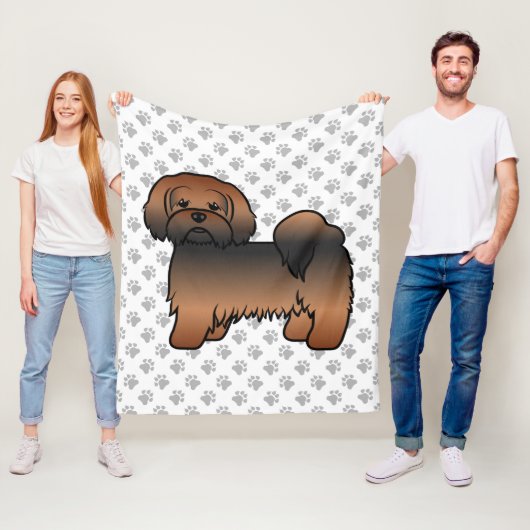 Red Sable Lhasa Apso Niedlich Cartoon Dog Fleecedecke (Beispiel)