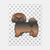 Red Sable Lhasa Apso Niedlich Cartoon Dog Fleecedecke (Vorderseite)