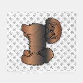 Red Sable Lhasa Apso Niedlich Cartoon Dog Fleecedecke (Vorderseite (Horizontal))