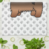 Red Sable Lhasa Apso Niedlich Cartoon Dog Geschirrtuch (Gefaltet)