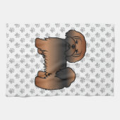 Red Sable Lhasa Apso Niedlich Cartoon Dog Geschirrtuch (Horizontal)