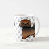 Red Sable Lhasa Apso Niedlich Cartoon Dog Kaffeetasse (VorderseiteRechts)
