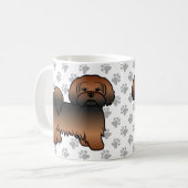 Red Sable Lhasa Apso Niedlich Cartoon Dog Kaffeetasse (Vorderseite Links)