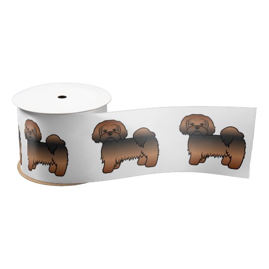 Red Sable Lhasa Apso Niedlich Cartoon Dog Satinband (Spule)