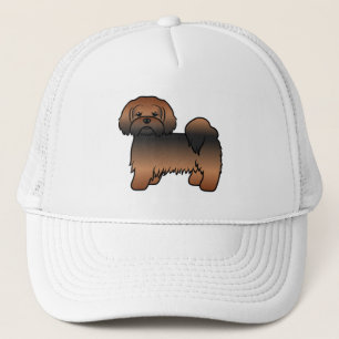 Red Sable Lhasa Apso Niedlich Cartoon Dog Truckerkappe