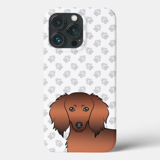 Red Sable Long Hair Dackel Cartoon Dog Case-Mate iPhone Hülle (Rückseite)