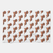Red Sable Long Hair Dackel Cartoon Dog Muster Geschirrtuch (Horizontal)