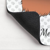 Red Sable Long Hair Dackel Cartoon Dog & Name Mousepad (Ecke)