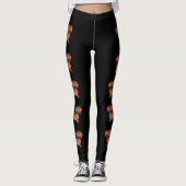 Red Sable Long Hair Dackel Cartoon Hunde - Black Leggings (Vorderseite)