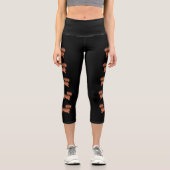 Red Sable Long Hair Dackel Cartoon Hunde Capri Leggings (Vorderseite)