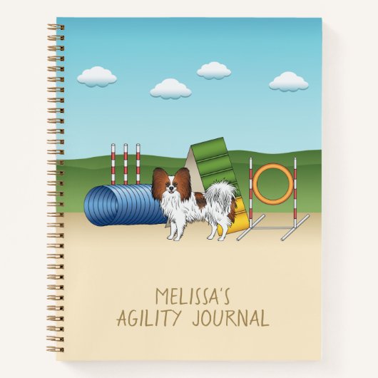Red Sable Papillon - Canine Dog Agility Journal Notizblock (Vorderseite)