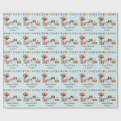 Red Sable Papillon Happy Dog Bunter Geburtstag Geschenkpapier (Flach)