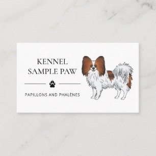 Red Sable Papillon Niedlich Cartoon Dog - Dog Kenn Visitenkarte