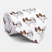 Red Sable Papillon Niedlich Cartoon Dog Muster Krawatte (Gerollt)