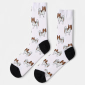 Red Sable Papillon Niedlich Cartoon Hunde Muster Socken (Linkes Detail)