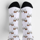 Red Sable Papillon Niedlich Cartoon Hunde Muster Socken (Oben)