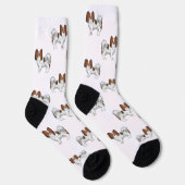 Red Sable Papillon Niedlich Cartoon Hunde Muster Socken (Rechts)