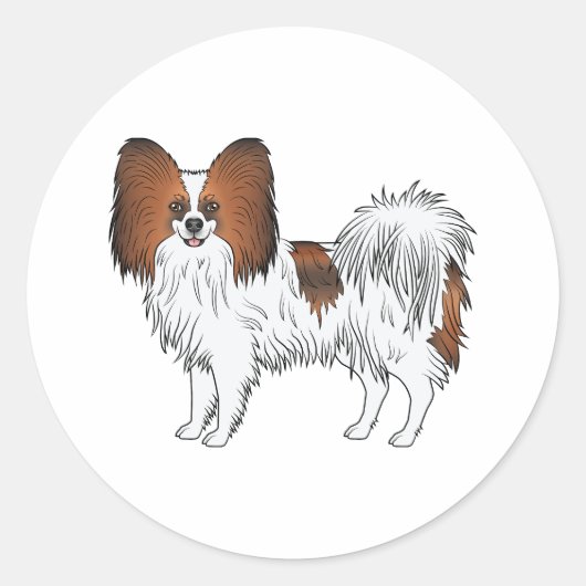 Red Sable Papillon Niedlich und glücklicher Spielz Runder Aufkleber (Vorderseite)