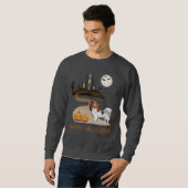 Red Sable Papillon und Halloween Spuk Haus Sweatshirt (Vorne ganz)