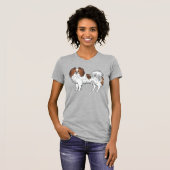 Red Sable Phalène Cute Cartoon Dog Illustration T-Shirt (Vorne ganz)