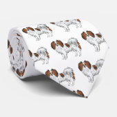 Red Sable Phalène Dog Muster Niedlicher Hund Lover Krawatte (Gerollt)