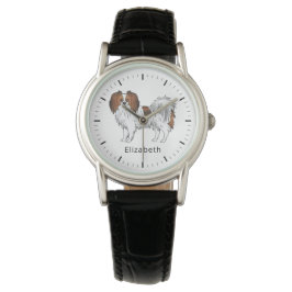 Red Sable Phalène Dog Personalisierter Text wie Na Armbanduhr