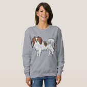Red Sable Phalène Happy Little Toy Breed Hund Sweatshirt (Vorne ganz)