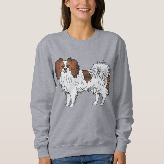 Red Sable Phalène Happy Little Toy Breed Hund Sweatshirt (Vorderseite)