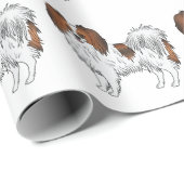 Red Sable Phalène Happy Toy Breed Dog Pattern Geschenkpapier (Rolleneckpunkt)