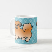 Red Sable Tibetan Spaniel Cartoon Dog Kaffeetasse (Vorderseite Links)