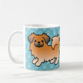 Red Sable Tibetan Spaniel Cartoon Dog Kaffeetasse (Links)