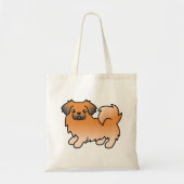 Red Sable Tibetan Spaniel Cartoon Dog Tragetasche (Vorne)