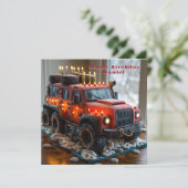 Red Safari Truck Birthday Cake Karte (Stehend Vorderseite)