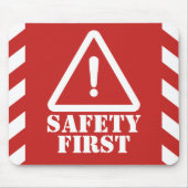 Red Safety First Mousepad (Vorne)