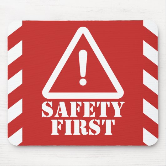 Red Safety First Mousepad (Vorne)