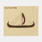 Red Sail Viking Ship Fleecedecke (Vorderseite (Horizontal))